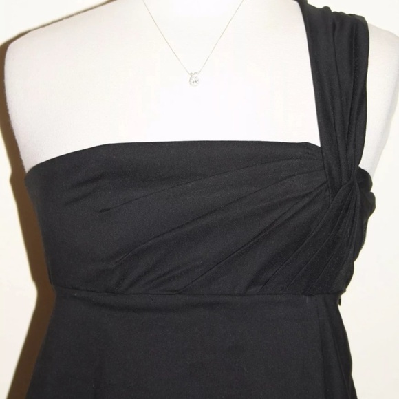NWT $297 Robert Rodriguez Black Cocktail Dress Size 8 Neiman Marcus One Shoulder - Picture 2 of 5